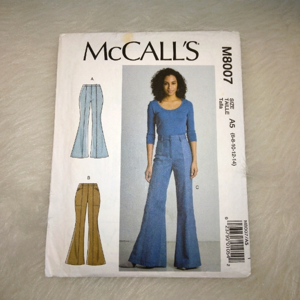 MCCALL'S M8007 Sz 6-14 Misses very flared pants, pockets, fly front